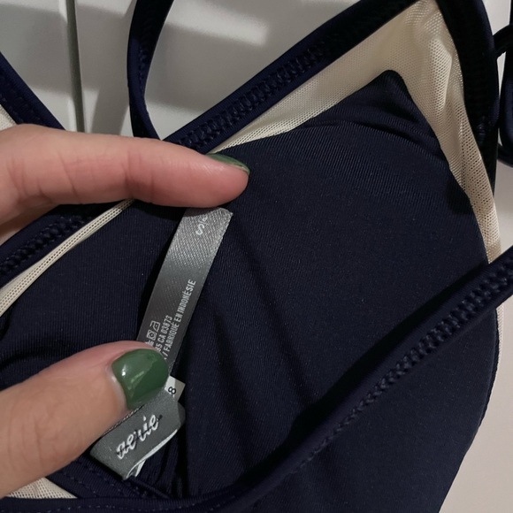 Aerie triangle mesh bikini - size small - navy blue! - Picture 3 of 4